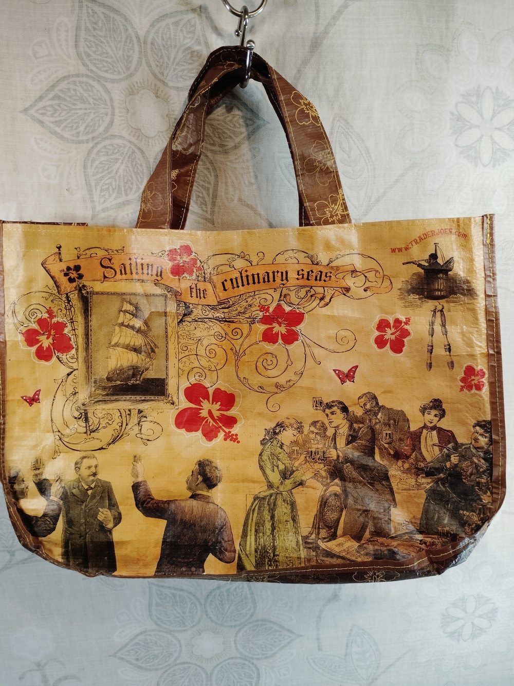 Vintage Trader Joe's "Sailing The Culinary Seas"  Reusable Tote Bag